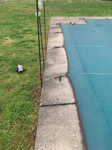 Tripping hazards have developed around the pool.