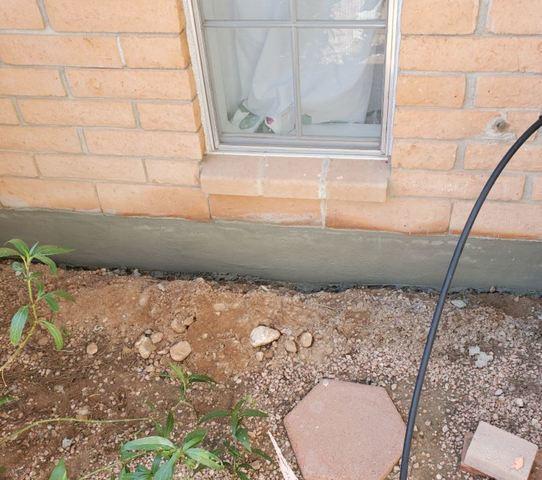 Stem Wall Repair process: Adding Fresh Cement