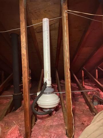 Low Voltage Radon Fan in Attic