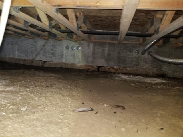 Before Crawl Space Remediation