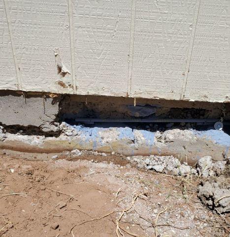Damaged Concrete by Corrosion on Stem Wall Down in Gilbert, AZ