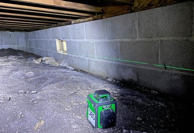 DBS Laser Level In Crawl Space