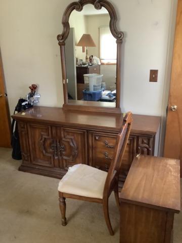 Dresser and mirror that will be removed and donated along with some other items