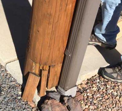 Wooden Pillars Falling Apart in Show Low, AZ - 1