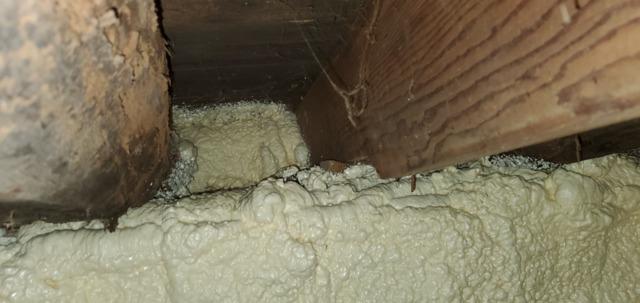 In our industry, spray foam is applied to spaces between floor joists, stopping air leaks there as well.