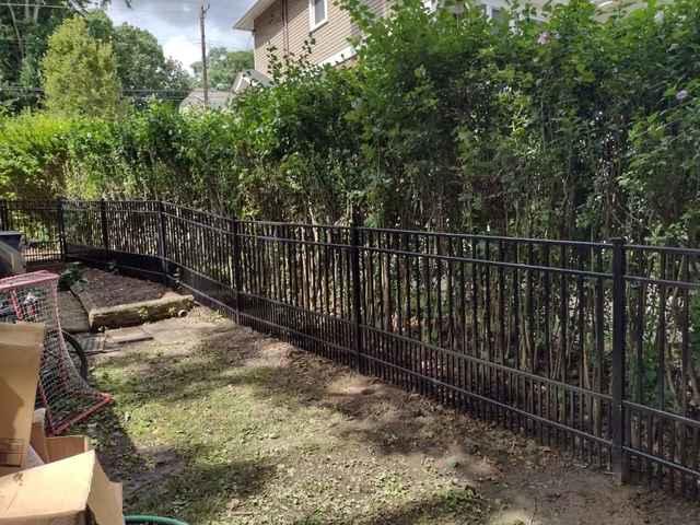 Black Aluminum 54" Classic Puppy Picket, Commercial Grade, 3 Rail, Picket Through Bottom Rail