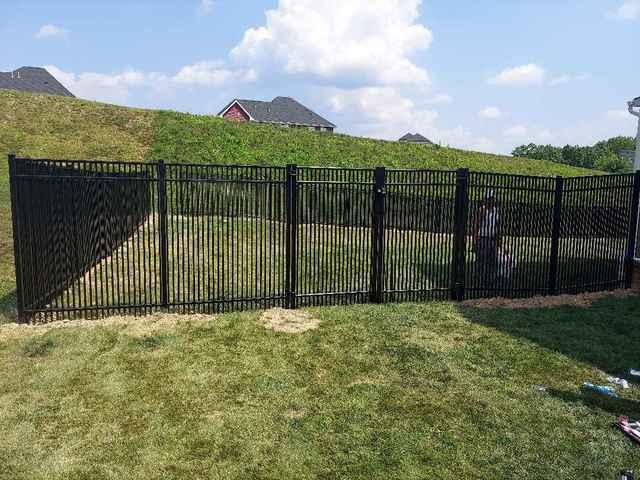 Black Aluminum 72" Classic, Commercial Grade, Extra Picket, 3 Rail, Picket Through Bottom Rail