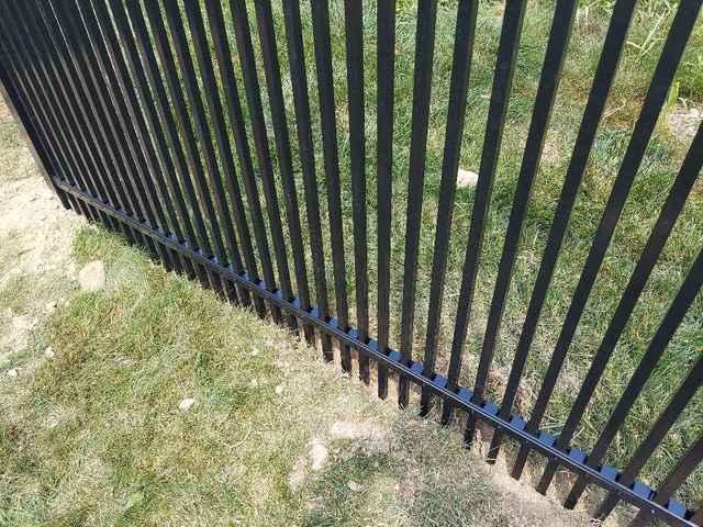 Black Aluminum 72" Classic, Commercial Grade, Extra Picket, 3 Rail, Picket Through Bottom Rail