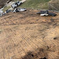 Roof Stripped to Bare Wood