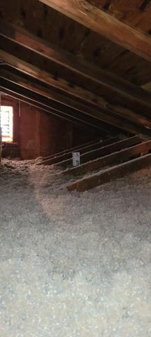 Attic with new cellulose