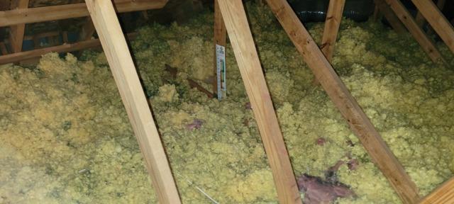 Low R-value with this damaged insulation