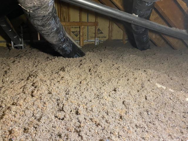 Thick blown-in cellulose insulation