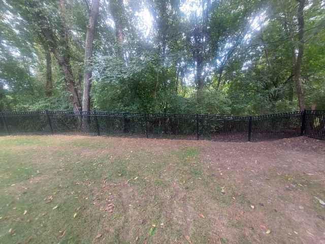 4' Black Aluminum Wilmington, 3 Rail, Extra Picket, (2) 6' Double Gates