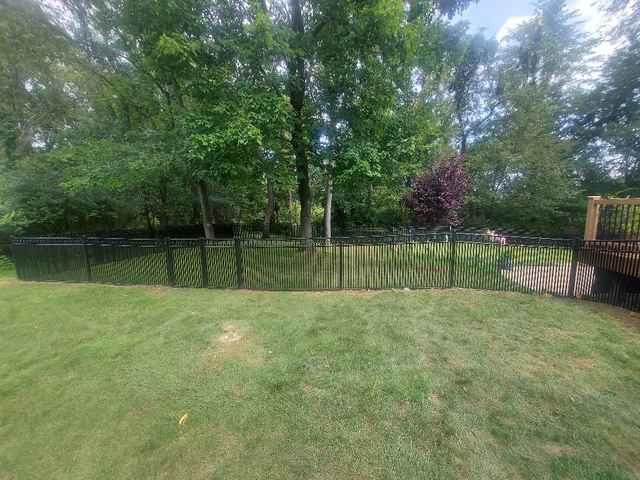 4' Black Aluminum Wilmington, 3 Rail, Extra Picket, (2) 6' Double Gates