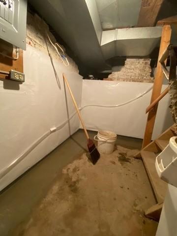 An internal drain system called WaterGuard is installed under the floor and a wall membrane is fastened to the walls to direct moisture down and to the sump pump.