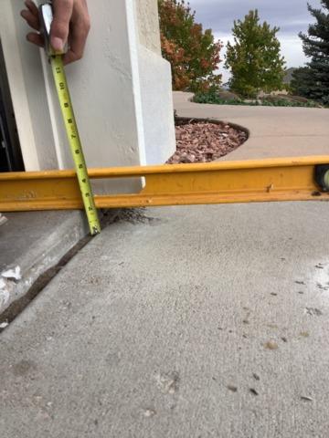 Sunken concrete @ Driveway - Garage Door