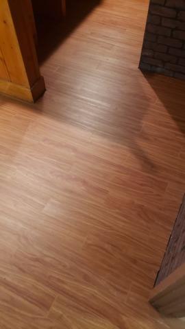 Our Thermal Dry Elite Plank Floors elevate the spaces they are put into. This area needs trim to be finished, but the floors already look stunning.