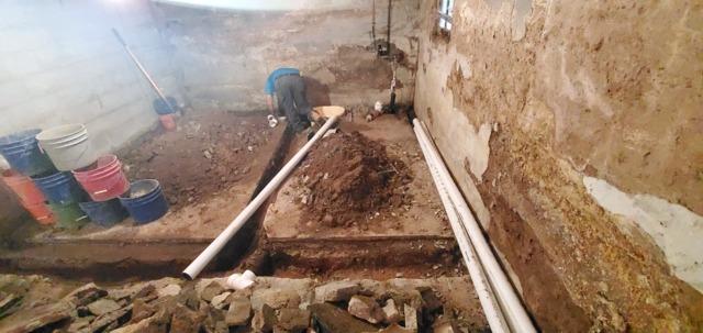 Starting To Lay Our Perforated Pipe.