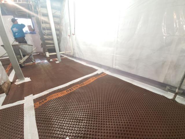 Drain Mat Applied Under The Stairs