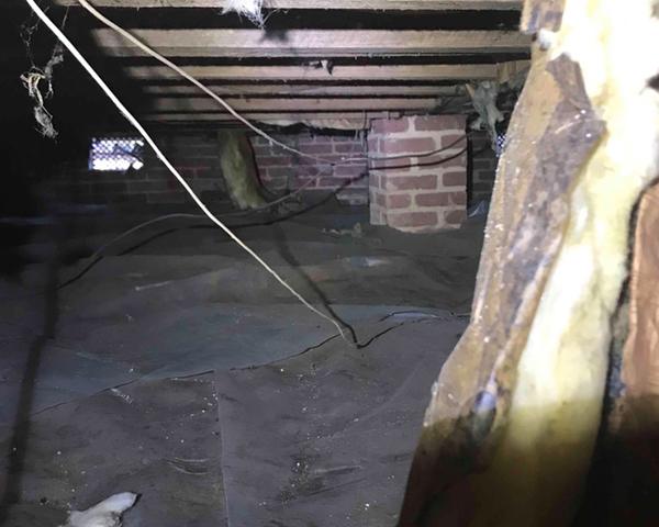 Before the crawl space had moisture problems that could cause wood rot and mold issues.