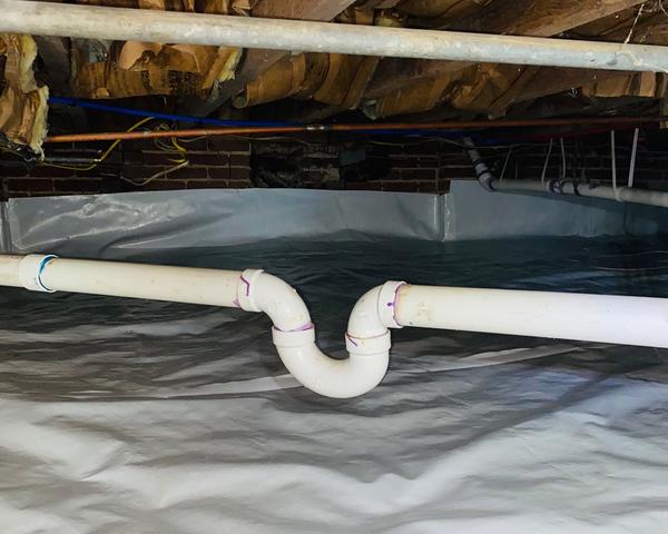 By installing the CleanSpace Liner over the foundation walls and floor we are able to create a continuous air and moisture barrier.