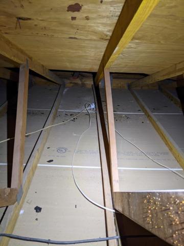 Unsealed attic, photo with lights on in Normal, IL