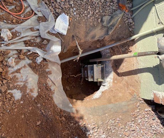 Underpinning Process: Protecting with plastic sheets
