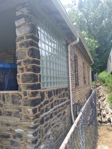 Solid Ice Glass Block Window installation Front Porch