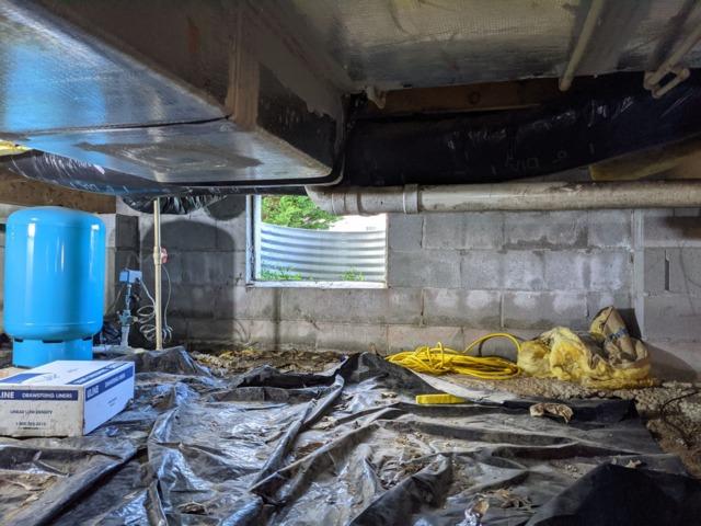 Messy and Ripped Vapor Barrier