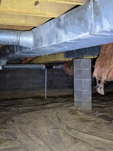 Rust on ducts where moisture sat in Crawlspace in Germantown Hills