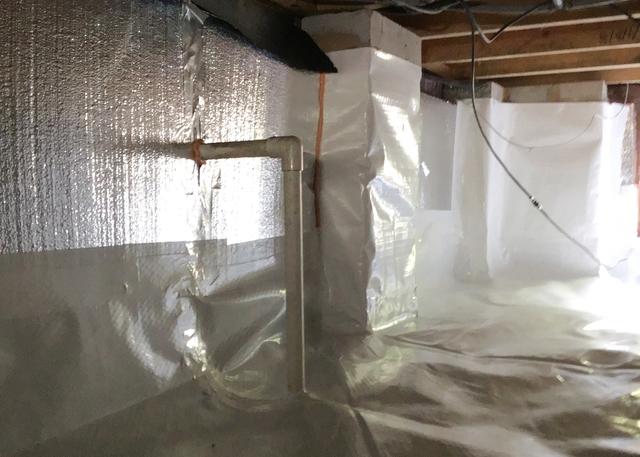 The SilverGlo Insulation Panels shed water instead of soaking it up like cellulose or fiberglass insulation.