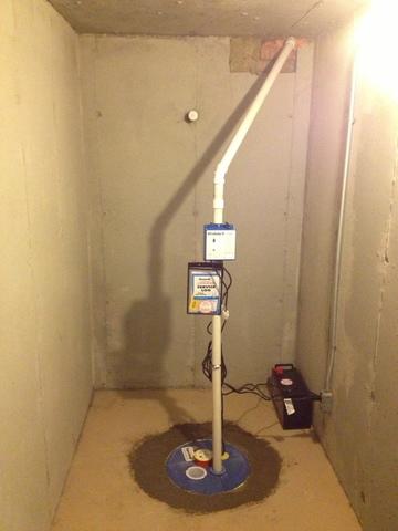 Here is the finished sump pump we installed which looks much nicer and neater than what we started with.