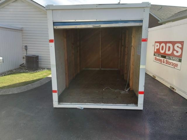 This the POD that included the baby grand piano. It has now been completely emptied and swept out.
