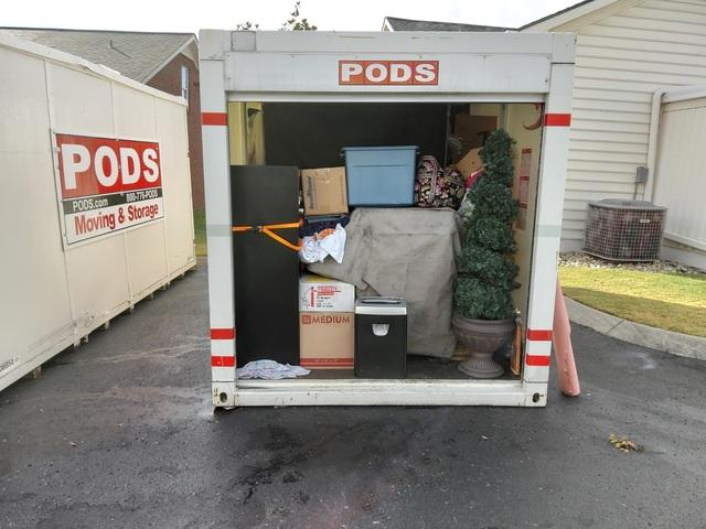 This is one of the two completely full PODS that we unloaded for our customer. This one had the entertainment unit and the gun safe.