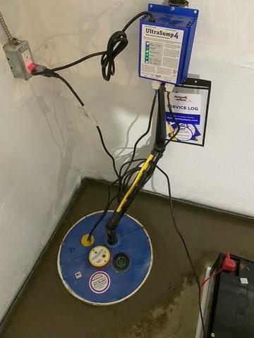 Sump with battery back-up