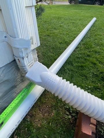 Extended discharge line.