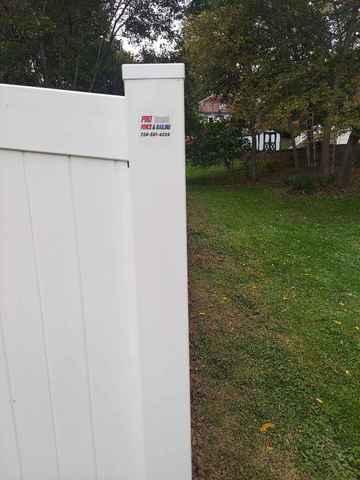 6' White Acadia Privacy Fence  and (1) 4' gate