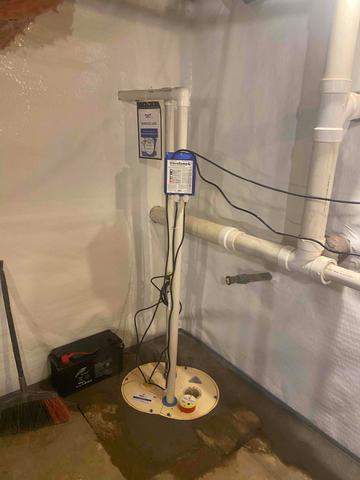 Our team installed our TripleSafe Sump Pump. Our TripleSafe sump pump system provides three levels of protection for your basement and your peace of mind.