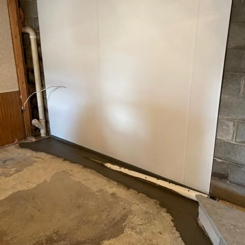 Inprogress basement common area wall