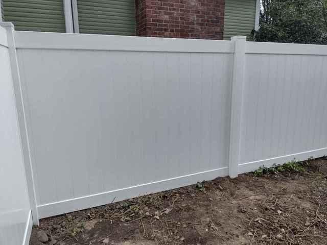 6' White Vinyl Acadia Privacy Fence (1) 3' gate