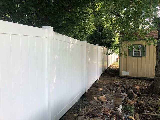 6' Acadia Vinyl Privacy Fence Backyard Installation