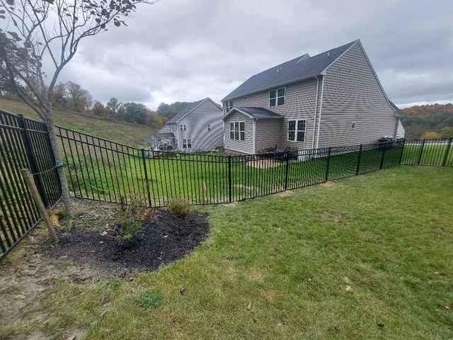 5' Black Commercial Aluminum Fence 3 Rail, Flush Bottom (1) 3' gate straight Installation