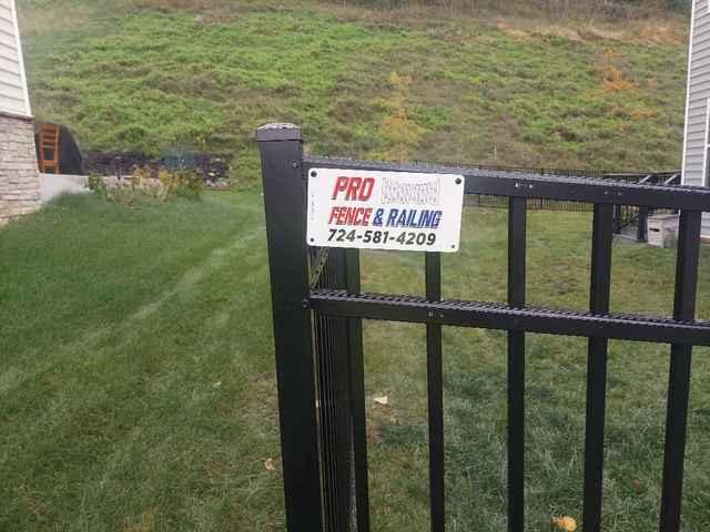 5' Black Commercial Aluminum Fence 3 Rail, Flush Bottom (1) 3' gate straight Installation