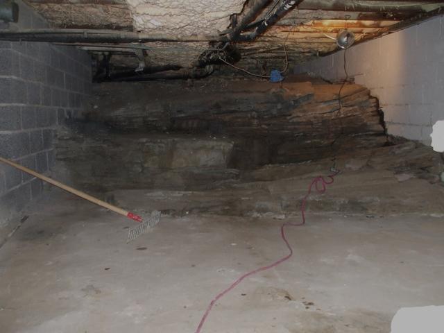 Rock ledge Crawlspace