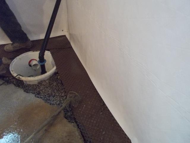 Ancaster Basement with Waterproofing System Installed