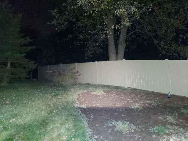 6' Khaki Acadia Privacy Vinyl Backyard Installation