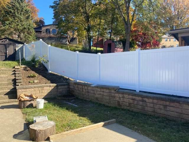 6' White Vinyl Acadia Privacy Fence (1) 3' gate / (1) 4' gate backyard Installation