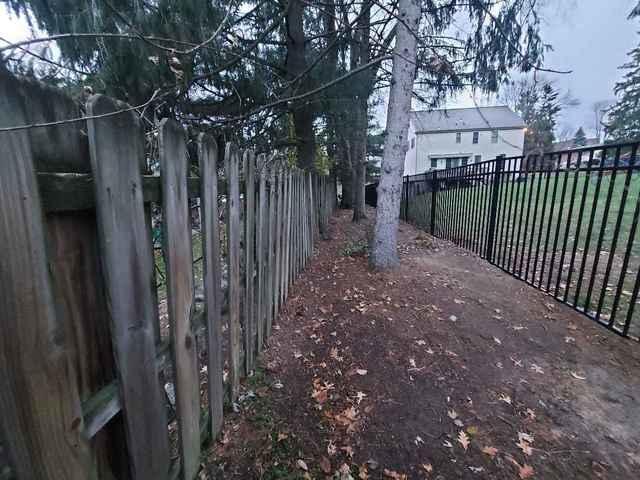 5' Black Classic Aluminum Fence Commercial Grade, Flush Bottom, 3 Rail (1) 3' single, (1) 4' single and (1) 6' double gate installation