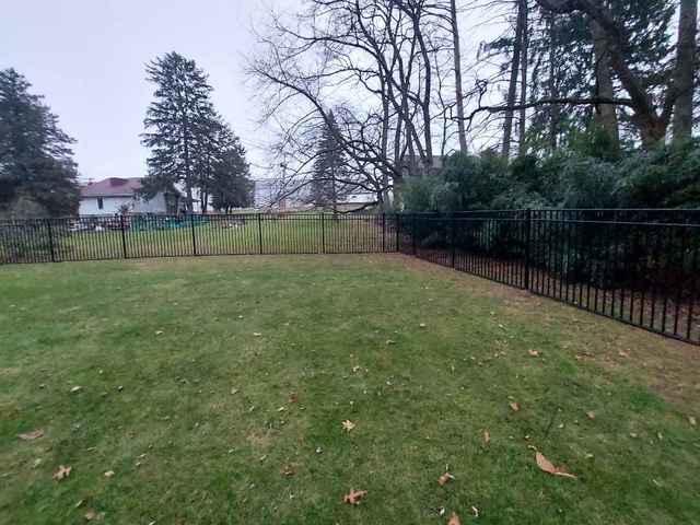 5' Black Classic Aluminum Fence Commercial Grade, Flush Bottom, 3 Rail (1) 3' single, (1) 4' single and (1) 6' double gate installation