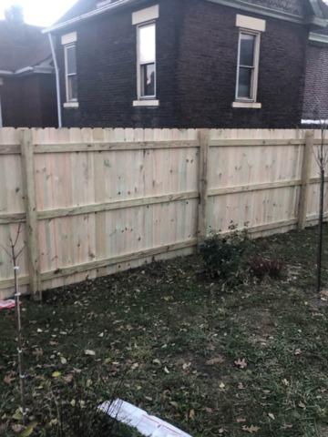 6' Natural Wood Privacy Fence Installation